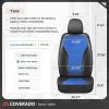 image:imageCoverado Seat Covers Front Seats 2Pack Luxury Diamond Leather Car Seat Cover Sports Carbon Fiber Design Waterproof Car Seat Protector Black Pink Automotive Seat Covers Universal Fit Most CarsBlackBlue