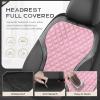 image:imageCoverado Seat Covers Front Seats 2Pack Luxury Diamond Leather Car Seat Cover Sports Carbon Fiber Design Waterproof Car Seat Protector Black Pink Automotive Seat Covers Universal Fit Most CarsBlackPink