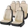 image:imageCoverado Seat Covers Front Seats 2Pack Luxury Diamond Leather Car Seat Cover Sports Carbon Fiber Design Waterproof Car Seat Protector Black Pink Automotive Seat Covers Universal Fit Most CarsBeige