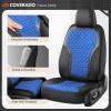 image:imageCoverado Seat Covers Front Seats 2Pack Luxury Diamond Leather Car Seat Cover Sports Carbon Fiber Design Waterproof Car Seat Protector Black Pink Automotive Seat Covers Universal Fit Most CarsBlackBlue
