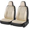 image:imageCoverado Seat Covers Front Seats 2Pack Luxury Diamond Leather Car Seat Cover Sports Carbon Fiber Design Waterproof Car Seat Protector Black Pink Automotive Seat Covers Universal Fit Most CarsBeige