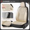 image:imageCoverado Seat Covers Front Seats 2Pack Luxury Diamond Leather Car Seat Cover Sports Carbon Fiber Design Waterproof Car Seat Protector Black Pink Automotive Seat Covers Universal Fit Most CarsBeige