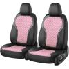 image:imageCoverado Seat Covers Front Seats 2Pack Luxury Diamond Leather Car Seat Cover Sports Carbon Fiber Design Waterproof Car Seat Protector Black Pink Automotive Seat Covers Universal Fit Most CarsBlackPink