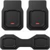 image:imageCoverado Car Floor Mats Waterproof Universal HeavyDuty Floor Mats for Cars All Weather Protection Deep Dish Car Mats Trim to Fit for Cars SUV Truck Vans Sedan 3pcs Solid Black