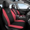 image:imageCoverado Car Seat Covers Full Set Automotive Leather Seat Covers for CarUniversal Fit Front Back Seat Cover NonSlip Waterproof Breathable Car Seat ProtectorBlackRed