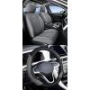 image:imagePremium Nappa Leather seat Covers for 2 Front and 3 Rear Seatscar Steering Wheel Cover
