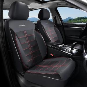 image:imageCoverado 3D Air Mesh Rear Car Seat Cover Sports Carbon Fiber Design Breathable Seat Protectors Airbag Compatible Comfort Universal for Most Cars VanTrucks SUV BlackampGreyRedLineLether
