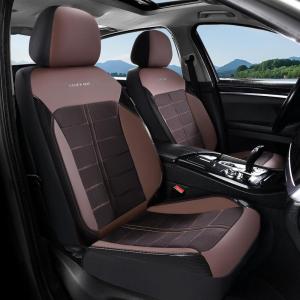 image:imageCoverado 3D Air Mesh Rear Car Seat Cover Sports Carbon Fiber Design Breathable Seat Protectors Airbag Compatible Comfort Universal for Most Cars VanTrucks SUV BlackampGreyBrownMesh