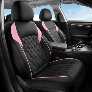 image:imageCoverado Automotive Seat Covers Faux Leather Seat Covers Front Seat Luxury Car Seat Covers Seat Cushion Front Driver Seat Covers Car Seat Protector Truck Accessories Fit Most Cars BlackampRedBlackPink