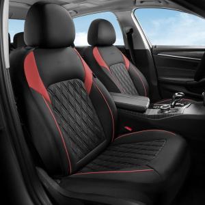 image:imageCoverado Automotive Seat Covers Faux Leather Seat Covers Front Seat Luxury Car Seat Covers Seat Cushion Front Driver Seat Covers Car Seat Protector Truck Accessories Fit Most Cars BlackampRedBlackRed
