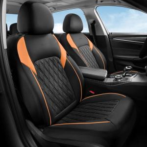 image:imageCoverado Automotive Seat Covers Faux Leather Seat Covers Front Seat Luxury Car Seat Covers Seat Cushion Front Driver Seat Covers Car Seat Protector Truck Accessories Fit Most Cars BlackampRedBlackOrange