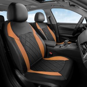 image:imageCoverado Car Seat Covers Front Seat Covers 2 Front Automotive Seat Cover Mesh Breathable Seat Protectors Universal Fit for Most CarsBlackBrown