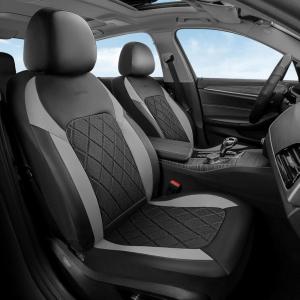 image:imageCoverado Car Seat Covers Front Seat Covers 2 Front Automotive Seat Cover Mesh Breathable Seat Protectors Universal Fit for Most CarsBlackGray