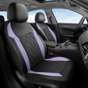image:imageCoverado Car Seat Covers Front Seat Covers 2 Front Automotive Seat Cover Mesh Breathable Seat Protectors Universal Fit for Most CarsBlackPurple