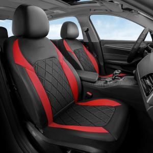 image:imageCoverado Car Seat Covers Front Seat Covers 2 Front Automotive Seat Cover Mesh Breathable Seat Protectors Universal Fit for Most CarsBlackRed
