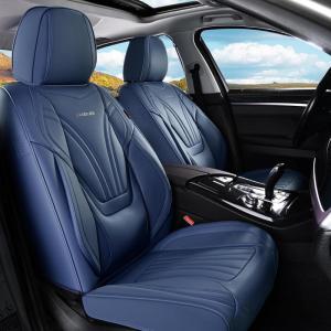 image:imageCoverado Car Seat Covers Full Set 5 Piece Car Seat Protector with Removable Headrest Nappa Leather Breathable Front Rear Seat Cushion Side All Wrapped Universal Fit Truck Most Cars PurpleLumbarBlue