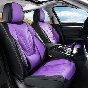 image:imageCoverado Car Seat Covers Full Set 5 Piece Car Seat Protector with Removable Headrest Nappa Leather Breathable Front Rear Seat Cushion Side All Wrapped Universal Fit Truck Most Cars PurpleLumbarPurple