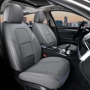 image:imageCoverado Car Seat Covers Full Set 5 Piece Car Seat Protector with Removable Headrest Nappa Leather Breathable Front Rear Seat Cushion Side All Wrapped Universal Fit Truck Most Cars PurpleNappaGray