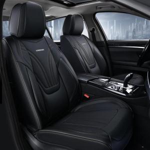 image:imageCoverado Car Seat Covers Full Set 5 Piece Car Seat Protector with Removable Headrest Nappa Leather Breathable Front Rear Seat Cushion Side All Wrapped Universal Fit Truck Most Cars PurpleLumbarBlack