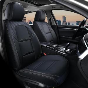 image:imageCoverado Car Seat Covers Full Set 5 Piece Car Seat Protector with Removable Headrest Nappa Leather Breathable Front Rear Seat Cushion Side All Wrapped Universal Fit Truck Most Cars PurpleNappaBlack