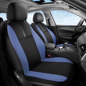 image:imageCoverado Car Seat Covers Full Set Automotive Leather Seat Covers for CarUniversal Fit Front Back Seat Cover NonSlip Waterproof Breathable Car Seat ProtectorBlackBlue