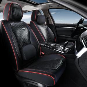 image:imageCoverado Car Seat Covers Full Set Nappa Leather Seat Covers for Cars Car Seat Protector Car Seat Cushion Front and Back Seat Protectors Cushions Universal Fit for Most Cars VehiclesGrayampPinkRedlinePillow