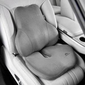 image:imageCoverado Leather Car Headrest Pillow Car Neck Pillow with Adjustable Strap Head Support Rest Driver Relax Head Muscles Relieve Driving Fatigue Breathable amp Removable Cover BlackGray