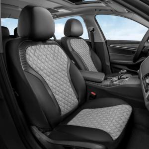 image:imageCoverado Seat Covers Front Seats 2Pack Luxury Diamond Leather Car Seat Cover Sports Carbon Fiber Design Waterproof Car Seat Protector Black Pink Automotive Seat Covers Universal Fit Most CarsBlackGray