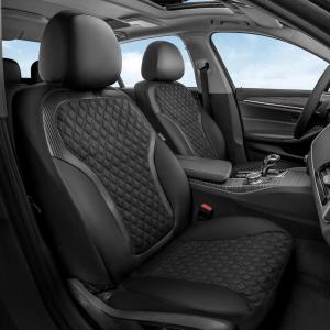 image:imageCoverado Seat Covers Front Seats 2Pack Luxury Diamond Leather Car Seat Cover Sports Carbon Fiber Design Waterproof Car Seat Protector Black Pink Automotive Seat Covers Universal Fit Most CarsBlack