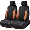 image:imageCoverado Seat Covers Full Set Car Seat Covers Seat Covers Mesh Design Driver Seat Protectors Universal Fit for SUVs Trucks SedansBrownBlack
