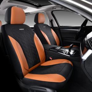 image:imageCoverado Seat Covers Full Set Car Seat Covers Seat Covers Mesh Design Driver Seat Protectors Universal Fit for SUVs Trucks SedansBrown