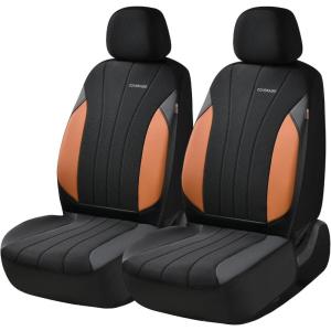 image:imageCoverado Seat Covers Full Set Car Seat Covers Seat Covers Mesh Design Driver Seat Protectors Universal Fit for SUVs Trucks SedansBrownBlack