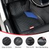 image:imageCoverado HeavyDuty PVC Car Floor Mats Full Set  Black Metallic Heel Pad AllWeather Protection for Front amp Rear NonSlip Backing EasytoClean Liners 4 PcsBlue