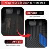image:imageCoverado HeavyDuty PVC Car Floor Mats Full Set  Black Metallic Heel Pad AllWeather Protection for Front amp Rear NonSlip Backing EasytoClean Liners 4 PcsBlue