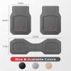 image:imageCoverado HeavyDuty PVC Car Floor Mats Full Set  Black Metallic Heel Pad AllWeather Protection for Front amp Rear NonSlip Backing EasytoClean Liners 4 PcsGray