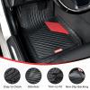 image:imageCoverado HeavyDuty PVC Car Floor Mats Full Set  Black Metallic Heel Pad AllWeather Protection for Front amp Rear NonSlip Backing EasytoClean Liners 4 PcsRed