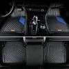 image:imageCoverado HeavyDuty PVC Car Floor Mats Full Set  Black Metallic Heel Pad AllWeather Protection for Front amp Rear NonSlip Backing EasytoClean Liners 4 PcsBlue