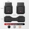 image:imageCoverado HeavyDuty PVC Car Floor Mats Full Set  Black Metallic Heel Pad AllWeather Protection for Front amp Rear NonSlip Backing EasytoClean Liners 4 PcsBlack