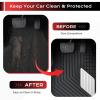 image:imageCoverado HeavyDuty PVC Car Floor Mats Full Set  Black Metallic Heel Pad AllWeather Protection for Front amp Rear NonSlip Backing EasytoClean Liners 4 PcsSilver