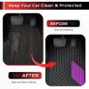 image:imageCoverado HeavyDuty PVC Car Floor Mats Full Set  Black Metallic Heel Pad AllWeather Protection for Front amp Rear NonSlip Backing EasytoClean Liners 4 PcsPurple