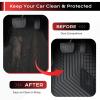 image:imageCoverado HeavyDuty PVC Car Floor Mats Full Set  Black Metallic Heel Pad AllWeather Protection for Front amp Rear NonSlip Backing EasytoClean Liners 4 Pcs4Black