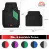 image:imageCoverado HeavyDuty PVC Car Floor Mats Full Set  Black Metallic Heel Pad AllWeather Protection for Front amp Rear NonSlip Backing EasytoClean Liners 4 PcsGreen