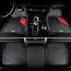 image:imageCoverado HeavyDuty PVC Car Floor Mats Full Set  Black Metallic Heel Pad AllWeather Protection for Front amp Rear NonSlip Backing EasytoClean Liners 4 PcsRed
