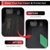 image:imageCoverado HeavyDuty PVC Car Floor Mats Full Set  Black Metallic Heel Pad AllWeather Protection for Front amp Rear NonSlip Backing EasytoClean Liners 4 PcsGreen