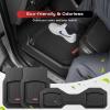 image:imageCoverado HeavyDuty PVC Car Floor Mats Full Set  Black Metallic Heel Pad AllWeather Protection for Front amp Rear NonSlip Backing EasytoClean Liners 4 PcsBlack