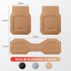 image:imageCoverado HeavyDuty PVC Car Floor Mats Full Set  Black Metallic Heel Pad AllWeather Protection for Front amp Rear NonSlip Backing EasytoClean Liners 4 PcsBeige