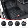 image:imageCoverado HeavyDuty PVC Car Floor Mats Full Set  Black Metallic Heel Pad AllWeather Protection for Front amp Rear NonSlip Backing EasytoClean Liners 4 Pcs4Black