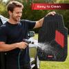 image:imageCoverado HeavyDuty PVC Car Floor Mats Full Set  Black Metallic Heel Pad AllWeather Protection for Front amp Rear NonSlip Backing EasytoClean Liners 4 PcsRed
