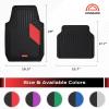 image:imageCoverado HeavyDuty PVC Car Floor Mats Full Set  Black Metallic Heel Pad AllWeather Protection for Front amp Rear NonSlip Backing EasytoClean Liners 4 PcsRed