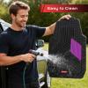 image:imageCoverado HeavyDuty PVC Car Floor Mats Full Set  Black Metallic Heel Pad AllWeather Protection for Front amp Rear NonSlip Backing EasytoClean Liners 4 PcsPurple